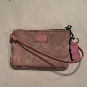Coach Light Pink Signature Wristlet